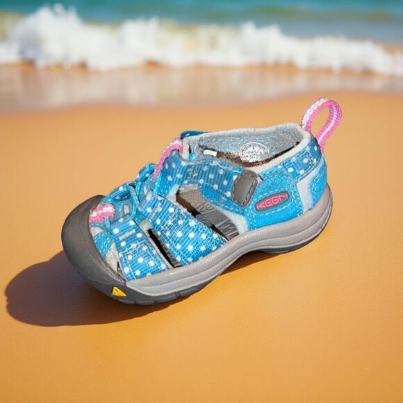 KEEN Baby NEWPORT H2 Viridian Dots Sneaker Sandals Size 4 - Picture 1 of 7